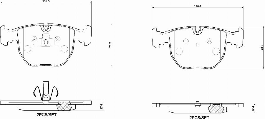 Brembo P 06 118 — Zestaw klocków hamulcowych, hamulce tarczowe