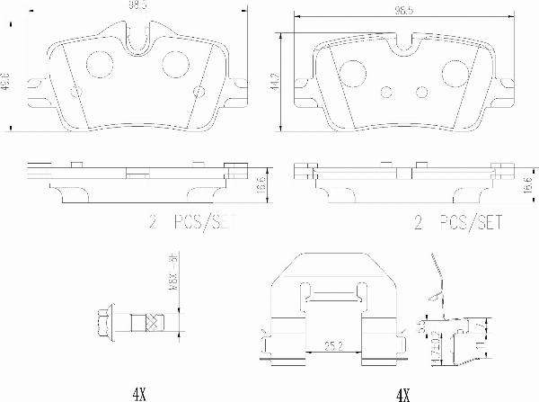 Brembo P06113NX — Zestaw klocków hamulcowych, hamulce tarczowe