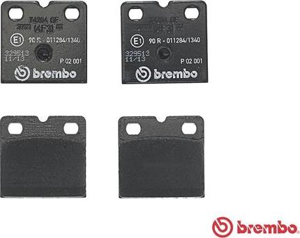 Brembo P 02 001 - Klocek hamulcowy kpl.