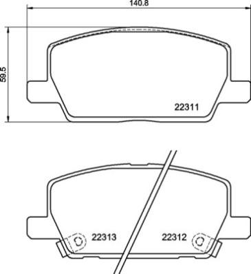 Brembo P 07 012 — Zestaw klocków hamulcowych, hamulce tarczowe