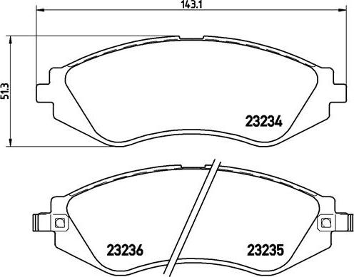 Brembo P 15 002 — Zestaw klocków hamulcowych, hamulce tarczowe