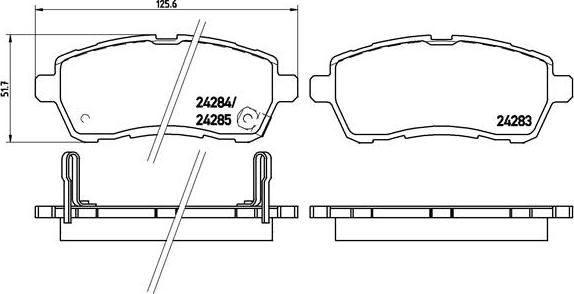 Brembo P 16 013 — Zestaw klocków hamulcowych, hamulce tarczowe