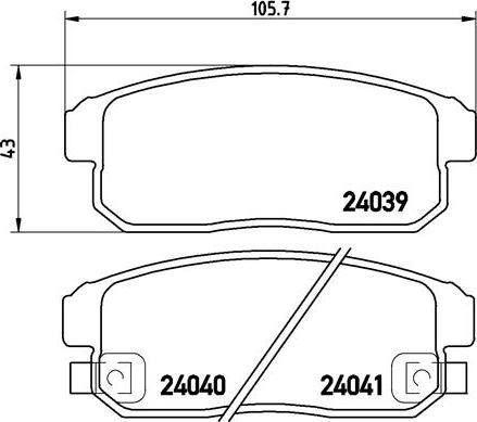 Brembo P 10 005 — Zestaw klocków hamulcowych, hamulce tarczowe