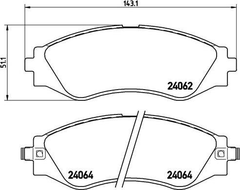 Brembo P 10 006 - Zestaw klocków hamulcowych, hamulce tarczowe
