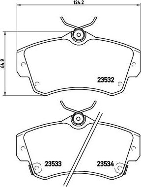 Brembo P 11 012 — Zestaw klocków hamulcowych, hamulce tarczowe