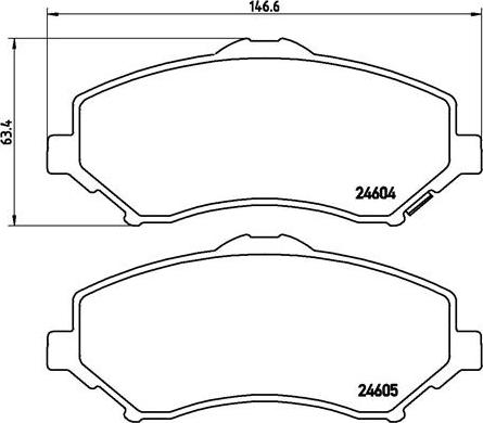 Brembo P 11 025 — Zestaw klocków hamulcowych, hamulce tarczowe