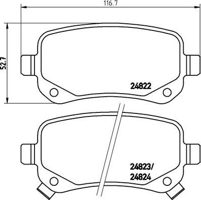 Brembo P 11 021 — Zestaw klocków hamulcowych, hamulce tarczowe