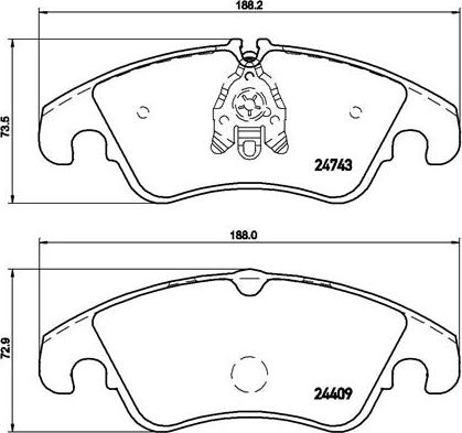 Brembo P 85 098 — Zestaw klocków hamulcowych, hamulce tarczowe
