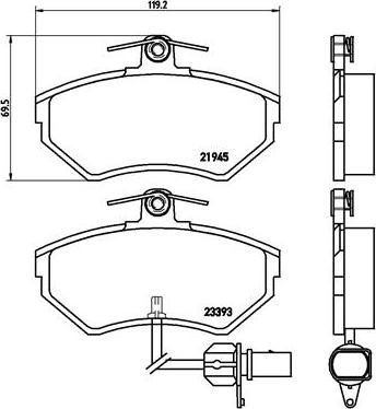 Brembo P 85 044 — Zestaw klocków hamulcowych, hamulce tarczowe