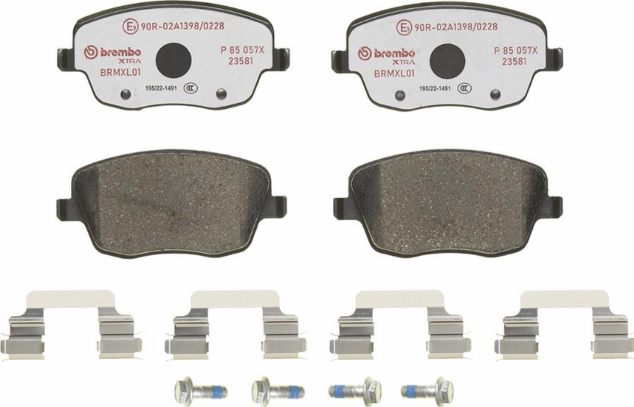Brembo P 85 057X — Zestaw klocków hamulcowych, hamulce tarczowe
