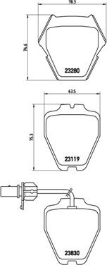 Brembo P 85 067 — Zestaw klocków hamulcowych, hamulce tarczowe