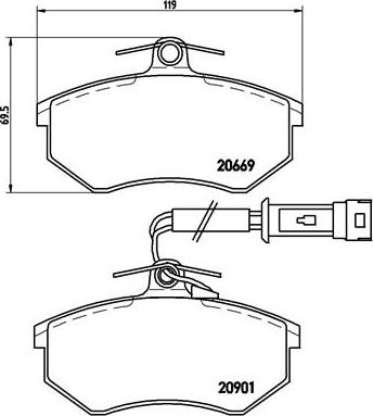 Brembo P 85 016 — Zestaw klocków hamulcowych, hamulce tarczowe