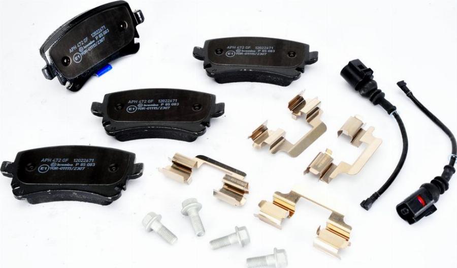 Brembo P 85 083 — Zestaw klocków hamulcowych, hamulce tarczowe