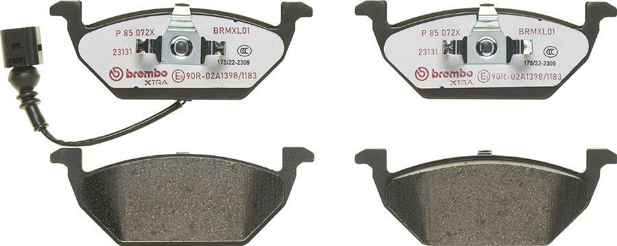 Brembo P 85 072X — Zestaw klocków hamulcowych, hamulce tarczowe