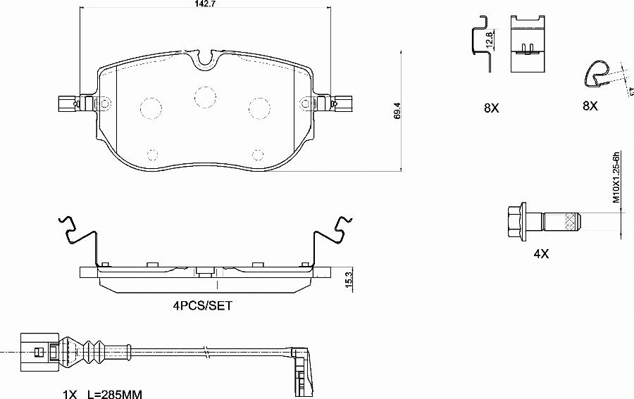 Brembo P 85 192 — Zestaw klocków hamulcowych, hamulce tarczowe