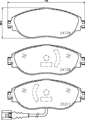 Brembo P 85 144 — Zestaw klocków hamulcowych, hamulce tarczowe