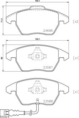 Brembo P 85 146 — Zestaw klocków hamulcowych, hamulce tarczowe