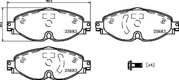 Brembo P 85 147 — Zestaw klocków hamulcowych, hamulce tarczowe