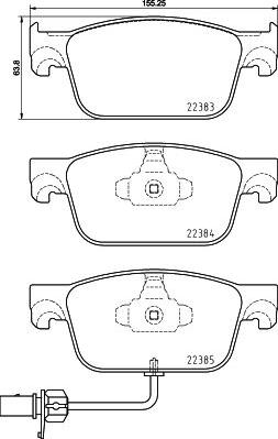 Brembo P 85 153 — Zestaw klocków hamulcowych, hamulce tarczowe