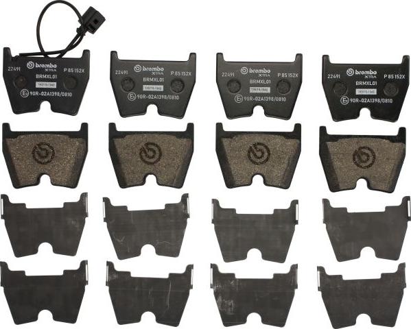 Brembo P 85 152X — Zestaw klocków hamulcowych, hamulce tarczowe