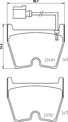 Brembo P 85 152 — Zestaw klocków hamulcowych, hamulce tarczowe