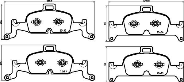 Brembo P 85 164 — Zestaw klocków hamulcowych, hamulce tarczowe