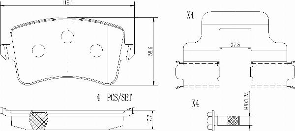 Brembo P85100NX — Zestaw klocków hamulcowych, hamulce tarczowe