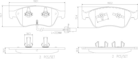 Brembo P 85 102 — Zestaw klocków hamulcowych, hamulce tarczowe