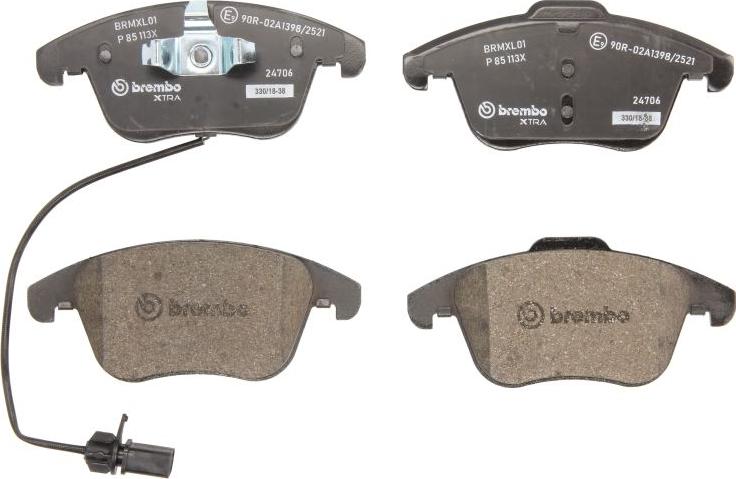 Brembo P 85 113X — Zestaw klocków hamulcowych, hamulce tarczowe
