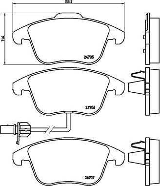 Brembo P 85 113 — Zestaw klocków hamulcowych, hamulce tarczowe
