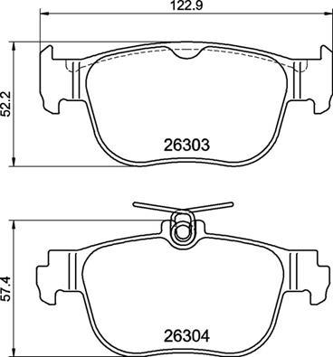 Brembo P 85 189 — Zestaw klocków hamulcowych, hamulce tarczowe