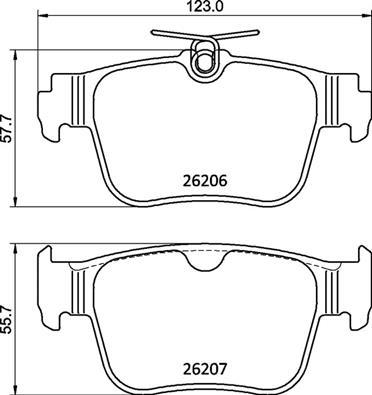 Brembo P 85 184 — Zestaw klocków hamulcowych, hamulce tarczowe