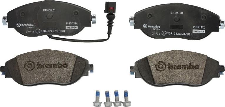 Brembo P 85 131X — Zestaw klocków hamulcowych, hamulce tarczowe