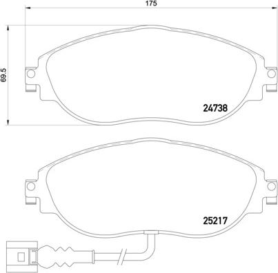 Brembo P 85 131 — Zestaw klocków hamulcowych, hamulce tarczowe
