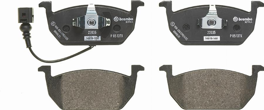Brembo P 85 137X — Zestaw klocków hamulcowych, hamulce tarczowe