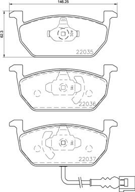 Brembo P 85 137 — Zestaw klocków hamulcowych, hamulce tarczowe