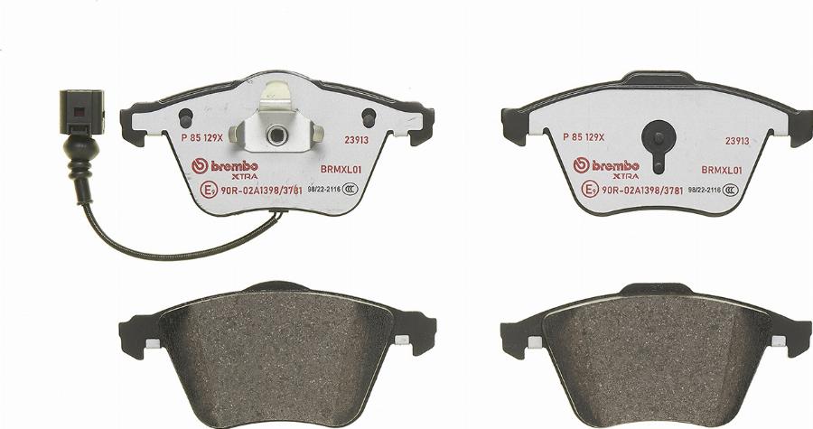 Brembo P 85 129X — Zestaw klocków hamulcowych, hamulce tarczowe