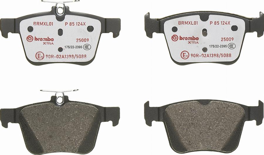 Brembo P 85 124X — Zestaw klocków hamulcowych, hamulce tarczowe