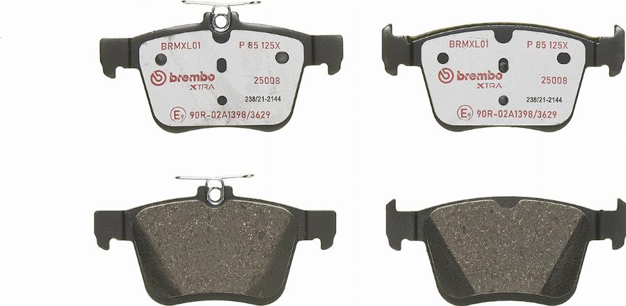 Brembo P 85 125X — Zestaw klocków hamulcowych, hamulce tarczowe