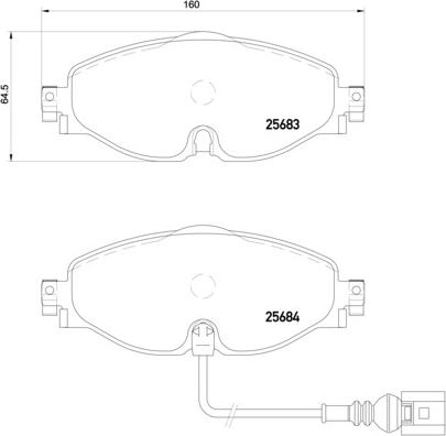 Brembo P 85 126 — Zestaw klocków hamulcowych, hamulce tarczowe