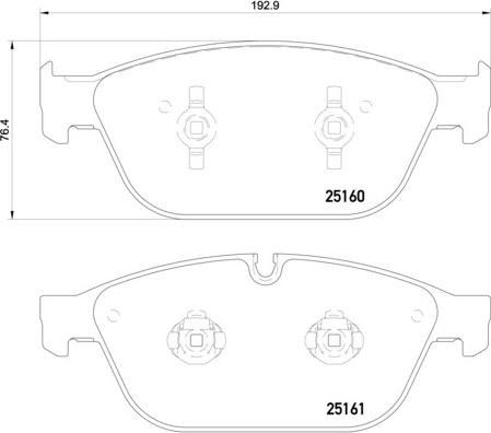 Brembo P 85 128 — Zestaw klocków hamulcowych, hamulce tarczowe