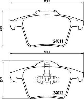 Brembo P 86 019 — Zestaw klocków hamulcowych, hamulce tarczowe