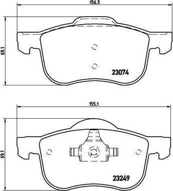 Brembo P 86 020 — Zestaw klocków hamulcowych, hamulce tarczowe