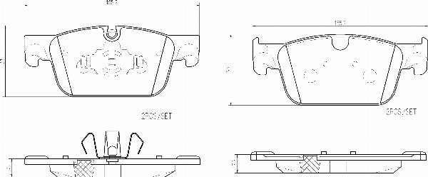 Brembo P86028NX — Zestaw klocków hamulcowych, hamulce tarczowe