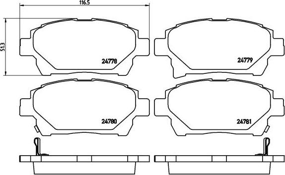 Brembo P 83 097 — Zestaw klocków hamulcowych, hamulce tarczowe