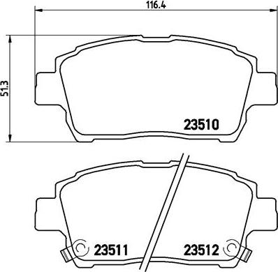 Brembo P 83 051 — Zestaw klocków hamulcowych, hamulce tarczowe