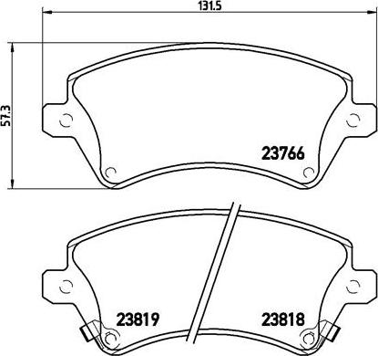 Brembo P 83 064 — Zestaw klocków hamulcowych, hamulce tarczowe