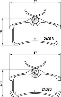 Brembo P 83 084 — Zestaw klocków hamulcowych, hamulce tarczowe