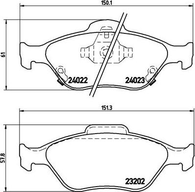 Brembo P 83 085 — Zestaw klocków hamulcowych, hamulce tarczowe