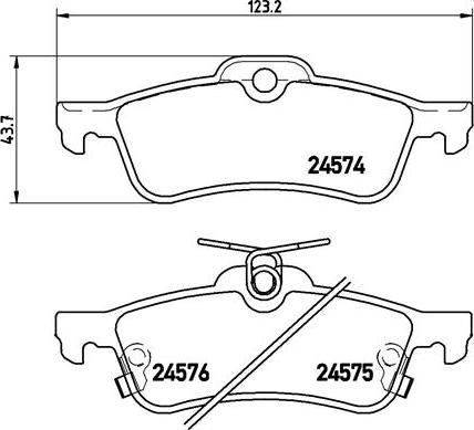 Brembo P 83 087 — Zestaw klocków hamulcowych, hamulce tarczowe